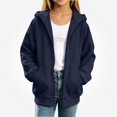 thumbnail image 5 of HAOTAGS Kids Hooded Sweatshirt (4-15) Long Sleeve Hoodie With Pocket Warm Zipper Jacket Navy Size 8, 5 of 9