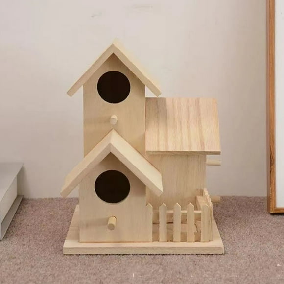 Garden Bird House, Cedar Wood Outdoor Birdhouse Standing Pole Design for Patio