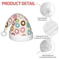 thumbnail image 4 of Honeii Colorful Donuts Print Hat Santa Claus Hat For Xmas Party, Christmas Caps For Boys Girls Child,Christmas Beanie, 4 of 6