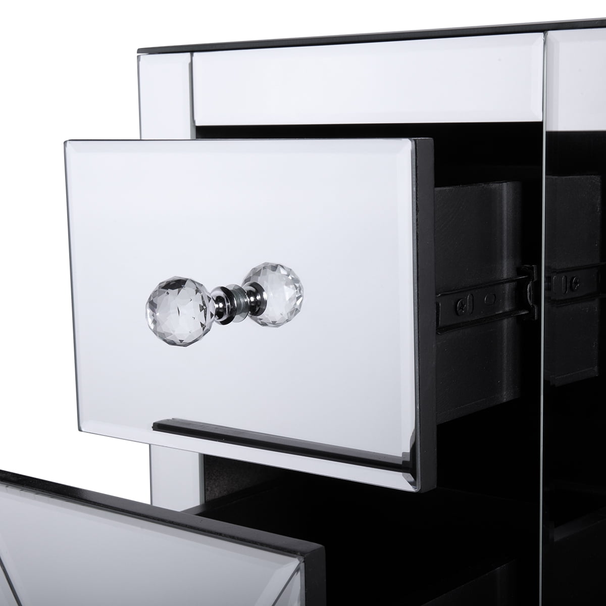 Kepooman Contemporary Mirrored Sofa End Table, Night Stand Side Table - Silver Kepooman Contemporary Mirrored Sofa End Table, Night Stand Side Table - Silver
