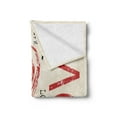 thumbnail image 2 of Love Soft Flannel Fleece Throw Blanket, Vintage Love Lettering with Abstract Backdrop Celebration Emotions, Cozy Plush for Indoor and Outdoor Use, 60" x 80", Beige Vermilion Black, by Ambesonne, 2 of 5
