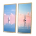 thumbnail image 3 of Designart "Tranquil Solitary Sailboat at Pastel Sunset I" Boat Framed Wall Art Set Of 2 - Modern Pink Frame Gallery Set For Office Decor, 3 of 6