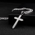 thumbnail image 2 of AYYUFE Men Titanium Steel Cross Pendant Chain Necklace Hip-Hop, 2 of 8