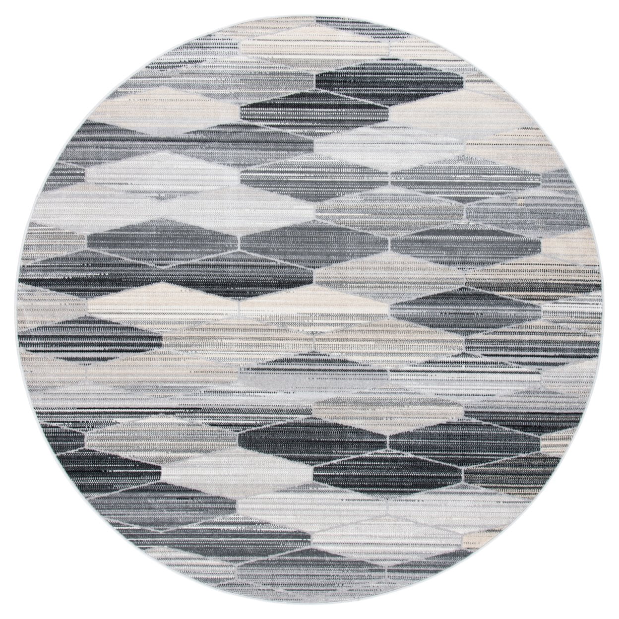 SAFAVIEH Montage Vardan Geometric Indoor/Outdoor Area Rug, Grey/Dark Grey, 5'1" x 7'6"