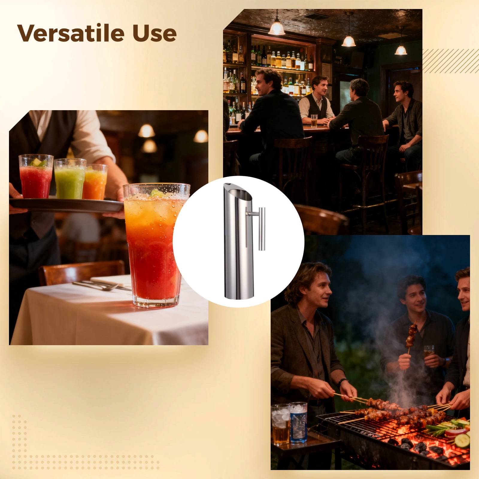 2L Stainless Steel Water Pitcher with Spout Guard and Handle, Large Capacity Modern Metal Jug for Hot/Cold Drinks, Sleek Silver Beverage Container for Parties, Restaurants, Bars