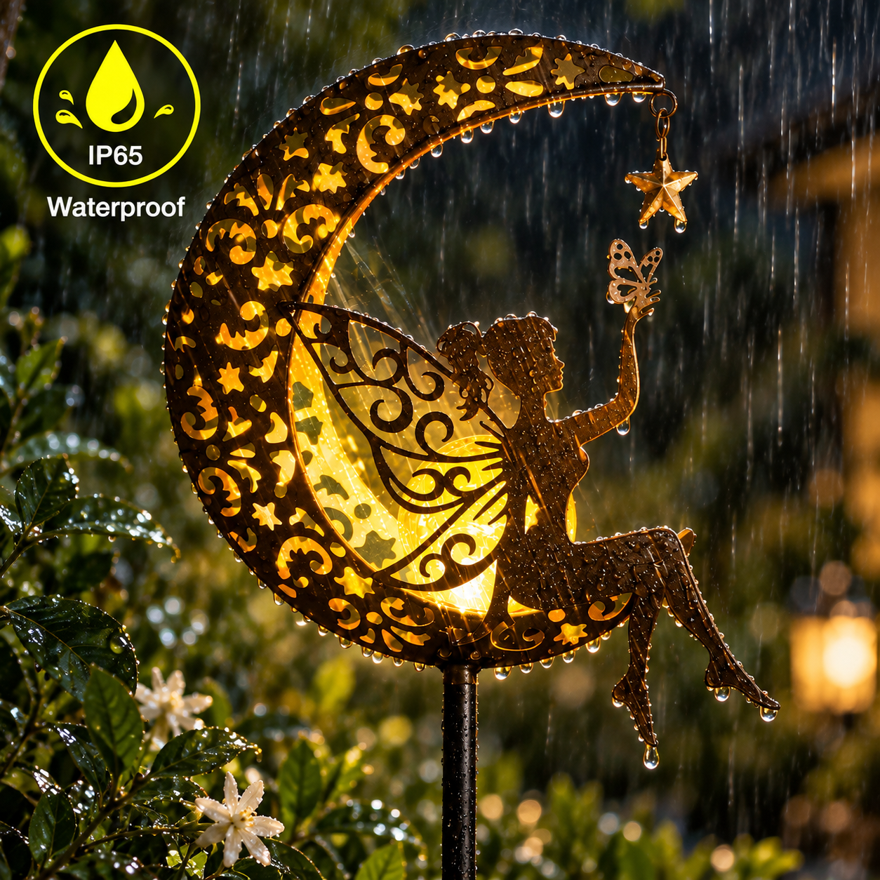 Mehoom 32-Inch Moon Fairy Solar Garden Light photo 6