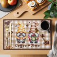 thumbnail image 2 of Farmhouse Coffee Time Placemats Set of 4, Vintage Gnomes Desserts Khaki Plaid Placemats for Dining Table, Place Mats for Kitchen Tabletop, Waterproof Wipeable Dining Table Mats Set, 2 of 9