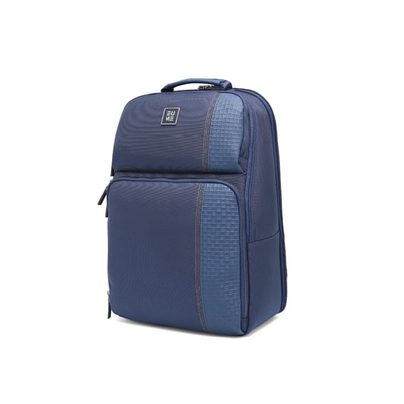 EUME Zenith 24L Backpack Bag For Man, Midnight Blue| 2 Large Compartment office Laptop Backpack | Fits Up to 15.6" Laptop | Nylon and Vegan Leather | Travel Bag | Laptop Backpack For Men and Women