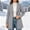 Gray, variant on Womens Winter Overcoat Notched Lapel One Buttoned Mid-Length Coat Fully Lined Warmth Work Office Peacoat Long Dress Jacket Outerwear XXL