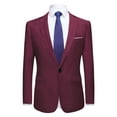 thumbnail image 1 of Blazer de hombre Slim Fit Blazer de un solo botón Traje de baile de graduación Abrigo deportivo borgoña XL, 1 of 6