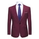 thumbnail image 1 of Blazer de hombre Slim Fit Blazer de un solo botón Traje de baile de graduación Abrigo deportivo borgoña XL, 1 of 6