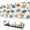 White Dinosaurs Colorful, variant on Long Mouse Pads for Desk,White Dinosaurs Colorful Species Pattern Desk Mats on Top Of Desks, Desk Mouse Pad Extra Large with 3mm Non-Slip Base and Stitched Edge for Gaming,Office,Work,Home 31.5"x11.8"