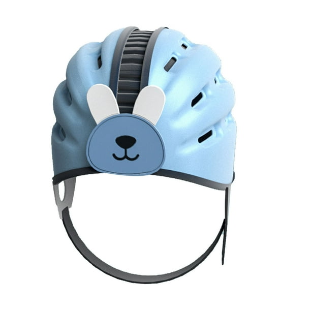 Casco para bebé ajustable, transpirable, suave, anticolisión, casco de seguridad para niños pequeños, protector de cabeza para gatear y caminar, color azul