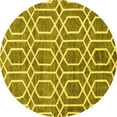 thumbnail image 1 of Ahgly Company Indoor Round Abstract Yellow Contemporary Area Rugs, 7' Round, 1 of 4