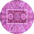 thumbnail image 1 of Ahgly Company Indoor Round Oriental Purple Traditional Area Rugs, 6' Round, 1 of 4
