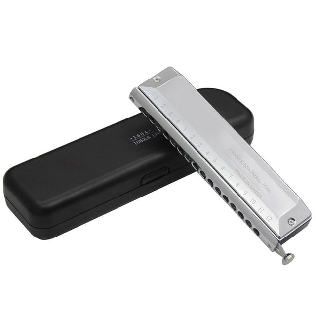 IFANLANDOR 1Pc 16 Hole Plated Silver Harmonica Instrument for Complex Music Playing