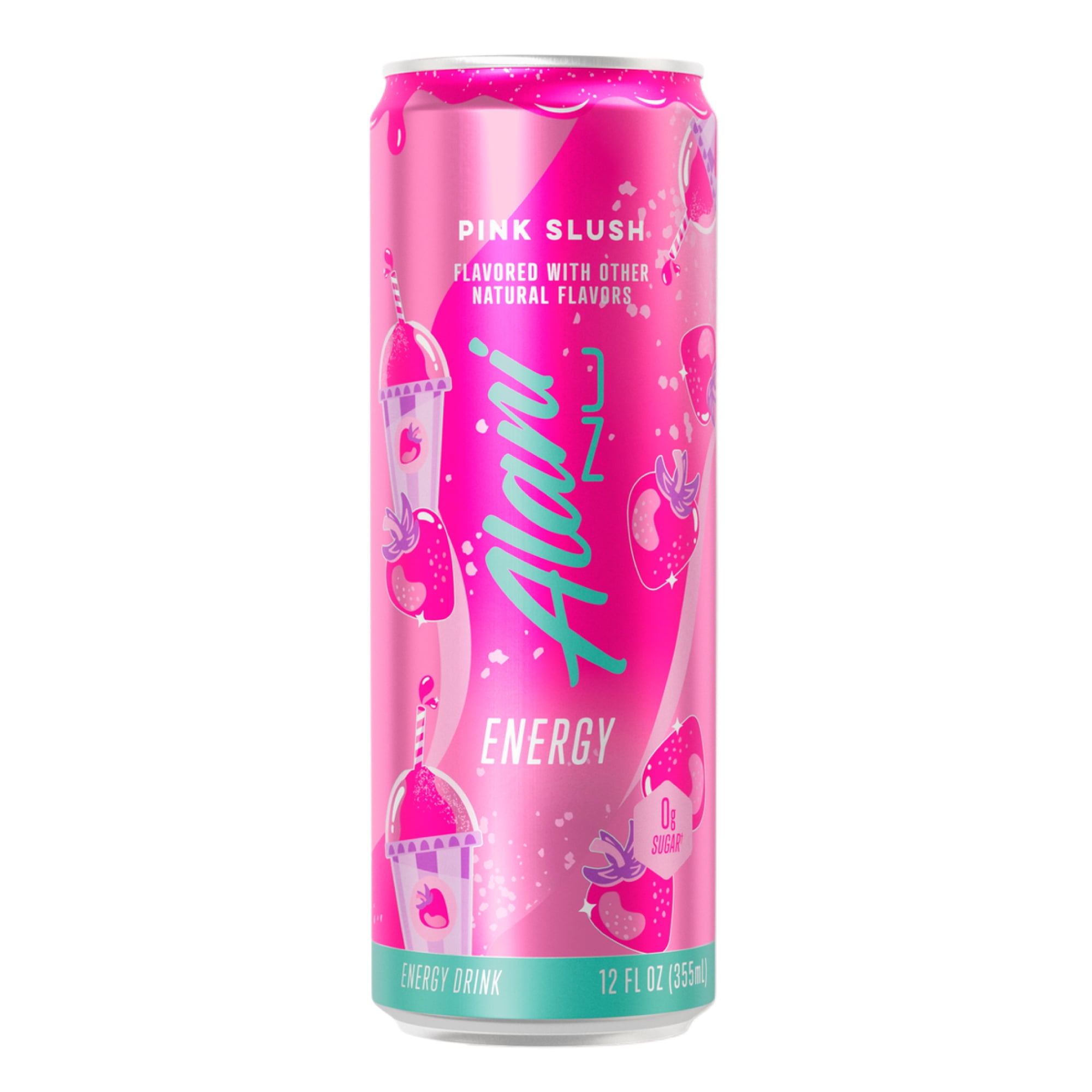 Alani Nu Energy Drinks Pink Slush & Orange Kiss Flavor Zero Suger, Low - Calorie, Energy Boost Drinks 12 oz (6 Pack)