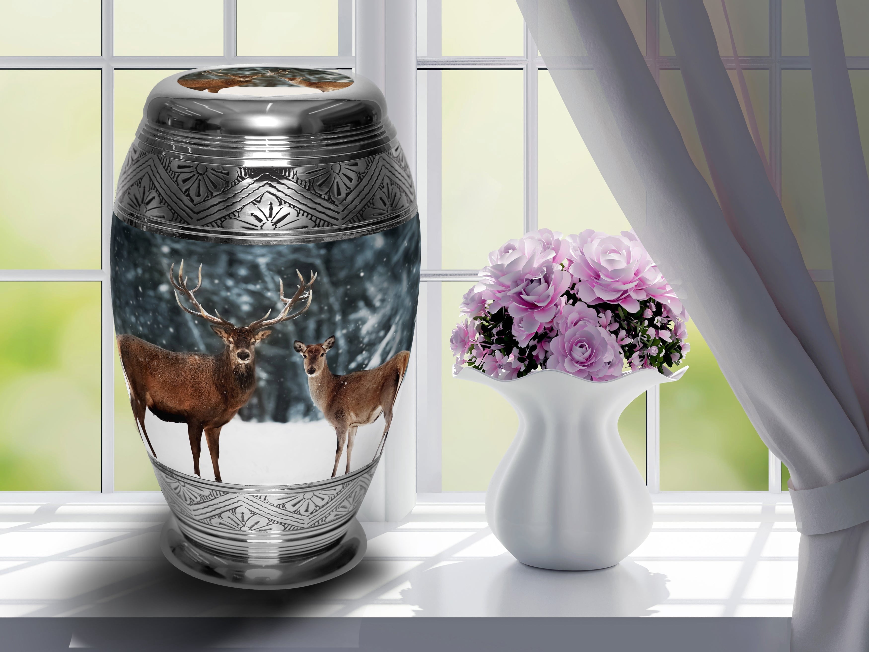 Dignified Deer Cremation Urns for Human Ashes Adult Urns for Cremation Ashes Urns for Adult Cremation Ashes Urns for Ashes Cremation Urns for Human Ashes Adult 200 Cubic Inches Small