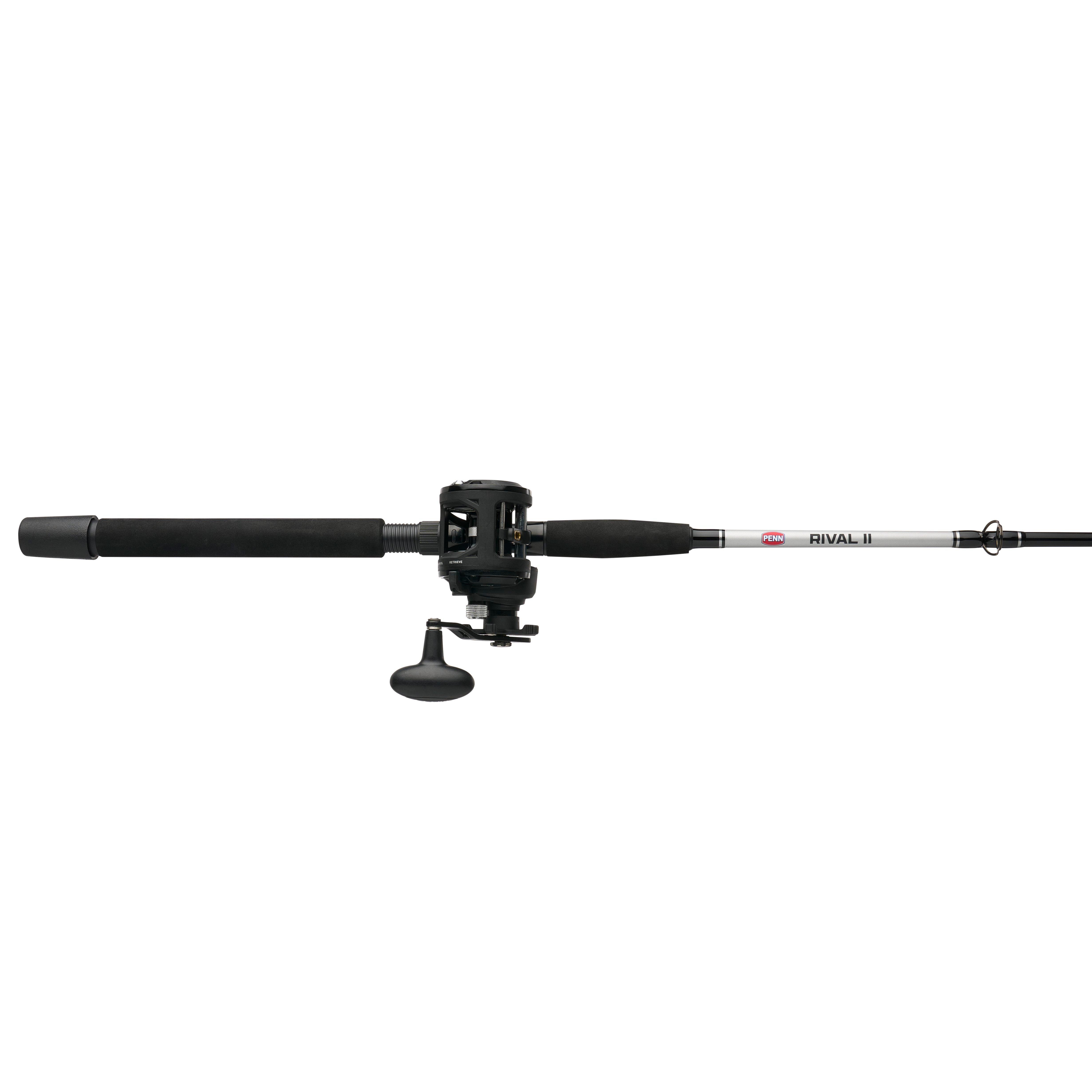 PENN Rival II Level Wind Conventional Fishing Combo, 6'6" Medium Heavy Rod, 30 Size Reel