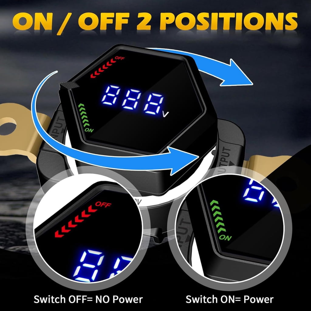 Digital Display Battery Disconnect Switches Waterproof and Precisions Design With Voltage Monitor For Car Truck Boats