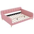 thumbnail image 6 of Euroco Upholstered Queen Size Daybed, Linen Sofa Bed, Pink, 6 of 10