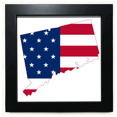 thumbnail image 1 of Connectic USA Carte Étoiles Rayures Drapeau Forme Cadre Carré Noir Image Murale Table, 1 of 3