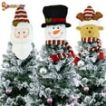thumbnail image 6 of Spencer Christmas Hugging Snowman Tree Toppers with Draping Scarf Festive Xmas Tree Decorations Ornaments Winter Holiday Party Supplies, 6 of 6