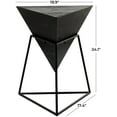 thumbnail image 4 of DecMode 19" x 24" Black Wood Inverted Pyramid Geometric Accent Table with Black Metal Stand, 1-Piece, 4 of 12