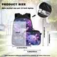 thumbnail image 4 of Yspwyqan Purple Floral Axolotl Kids Backpack Set 4Pcs with Lunch Box Pencil Case Water Bottle Bag, 17 Inch Double Zipper Lightweight Bookbags Fits 14" Laptop for School Travel Hiking, 4 of 7