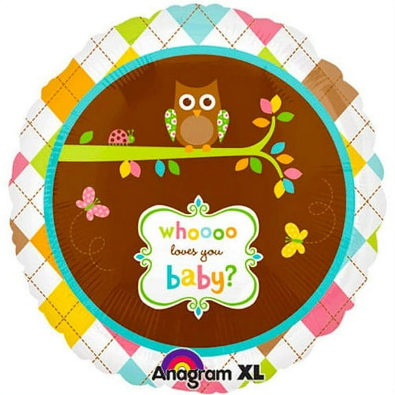 Whoo Loves You Baby Shower Foil Mylar Balloon (1ct)