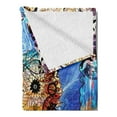 thumbnail image 2 of Trippy Soft Flannel Fleece Blanket, Indie Style Sketchy Retro Tree with Flower Forms on Paisley Backdrop Abstract Image, Cozy Plush for Indoor and Outdoor Use, 60" x 80", Blue Brown, by Ambesonne, 2 of 5
