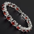thumbnail image 2 of Dreamofdazzles Jewels 11.00 Ct Round Cut Red Garnet Womens Tennis Bracelet 14K White Gold Plated 925 Sterling Silver, 2 of 2