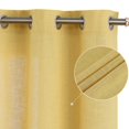 thumbnail image 2 of Linen Blend Textured Grommet Window Curtain Panels for Kitchen Living Room Bedroom Farmhouse Window Treatment Drapes, 37 x 63 Inch, 2 Panels.Yellow, 2 of 7