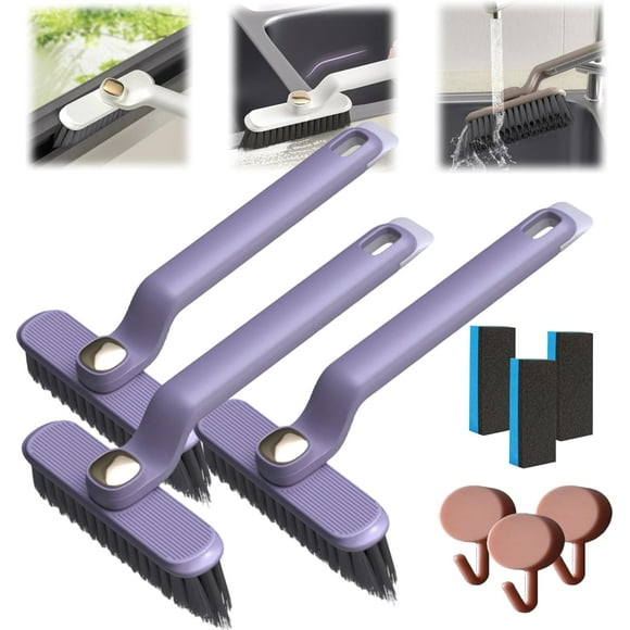 Cepillo de limpieza de 90 grados, cepillo de limpieza de grietas, cepillo de limpieza de grietas giratorio multifunción, cepillo de limpieza para pisos, baño, azulejos de cerámica y cepillos para junt