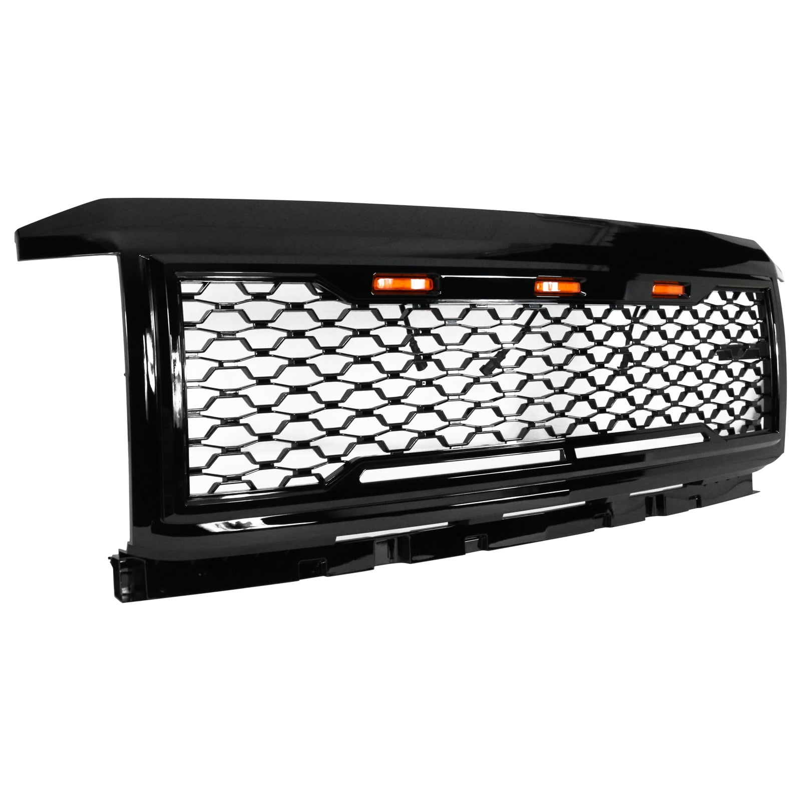  IKON MOTORSPORTS, Grille Compatible With 2011-2014 Chevy  Silverado 2500 HD / 3500 HD, Front Bumper Hood Mesh Grill Matte Black, 2012  2013 : Automotive