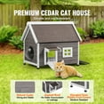 thumbnail image 4 of Favory Outdoor Cat House Weatherproof, Feral Cat Shelter for Multiple Cats, Outdoor Wooden Cat Rabbit House with All-Round Foam Insulated, Open Roof, PVC Door Flaps, 4 of 8