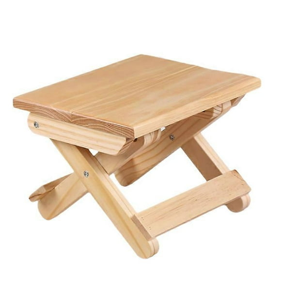 Foldable Solid Wood Step Stool, Wooden Step Stool for Kids, Portable Step Stool for Kitchen, Bedroom, Living Room, Bathroom, Garden, Camping