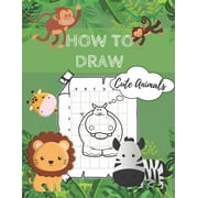 SILVER KIDDY How to Draw Cute Animals: Activity and Coloring Book for Kids - Drawing Step by Step with Grid Copy Method