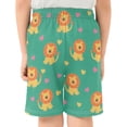 thumbnail image 3 of Lion Green Background Pattern Athletic Shorts Breathable with Comfort Fit Drawstring Casual Sweatshorts Small, 3 of 9