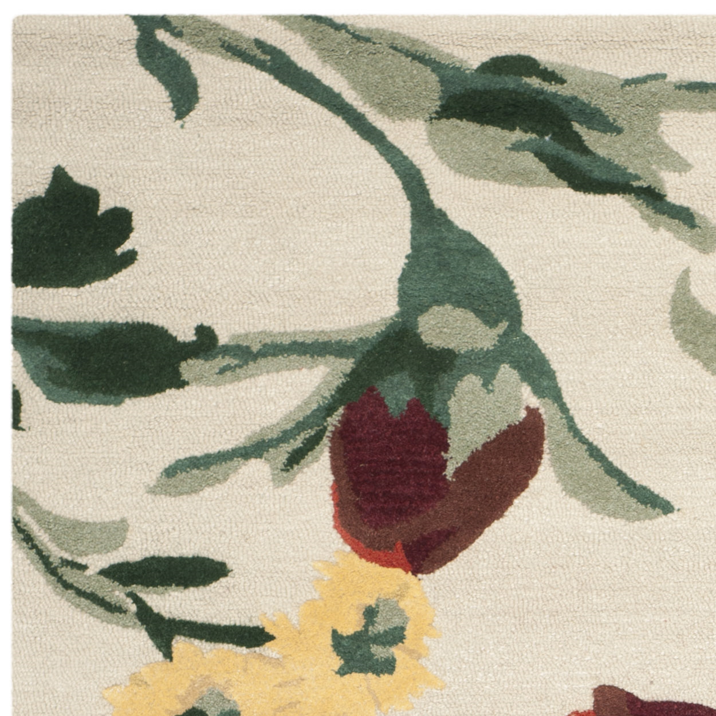 SAFAVIEH Martha Stewart Rose Chintz Floral Wool Area Rug, Shortbread, 8' x 10'