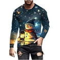 thumbnail image 2 of Awdenio Mens Long Sleeve Tee Shirts Christmas Long Sleeve Casual Ugly Santa Claus Button Down Xmas Shirts for Men Party Holiday, 2 of 5