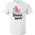 thumbnail image 3 of Inktastic Be a Flamingo in a Flock of Pigeons with Flowers T-Shirt, 3 of 5