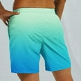 thumbnail image 5 of Jacenvly 2024 New Summer Mens Shorts Men's Special Print Beach Casual Trouser Shorts Pants Gradient Color Skin-Friendly Beach Pants Sky Blue, 5 of 6