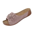 thumbnail image 5 of Women's Sandals Orthopedic Sandals for Women Womens Wedge Sandals Walking Sandals Women Comfortable Sandals for Women Women's Summer Flower Slippers Outdoor Beach Sandals Pink 7, 5 of 5