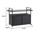 thumbnail image 2 of Aukfa Outdoor Wicker Island Rolling Bar Cart with Glass Top for Patio Backyard Garden, Brown, 2 of 10