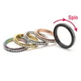 thumbnail image 2 of Fidget Anxiety Ring Drive Away Your Anxiety Stainless Steel Spinner Fidget Band Rings Cubic Zirconia Relieving Anxiety Rings Gold 9, 2 of 6