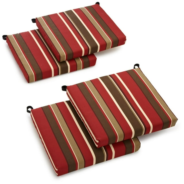 Cojín para silla de poliéster hilado de 20 x 19 pulgadas (juego de cuatro) - Monserrat Sangria Blazing Needles 93454-4CH-REO-33