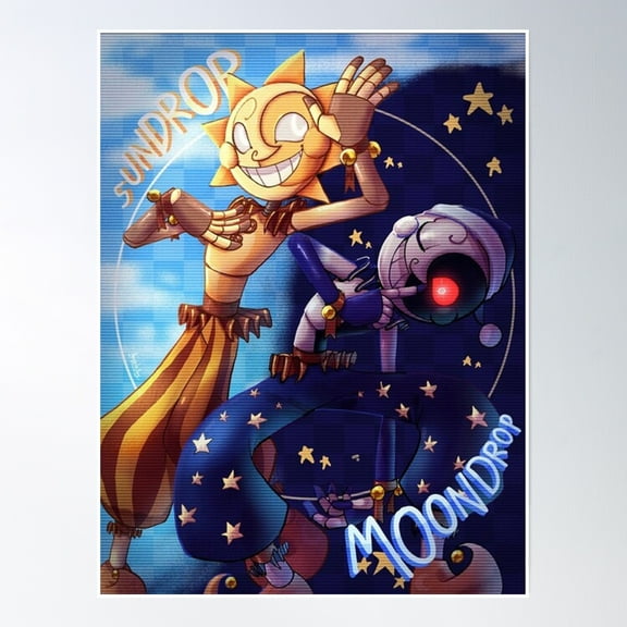 Sunnydrop And Moondrop Poster Wall Art, Modern Wall Decor, 8x12 UNFRAMED