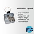 thumbnail image 2 of Wolf In Snow Scene Stunning Faux Leather Square Keychain, 2 of 7