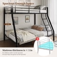 thumbnail image 5 of Capri Twin over Full Size Metal Bunk Bed for Teens Adult with 12" Under-Bed Storage & Ladder & Full-Length Guardrail, Space-Saving, Heavy-duty, Black, 5 of 11